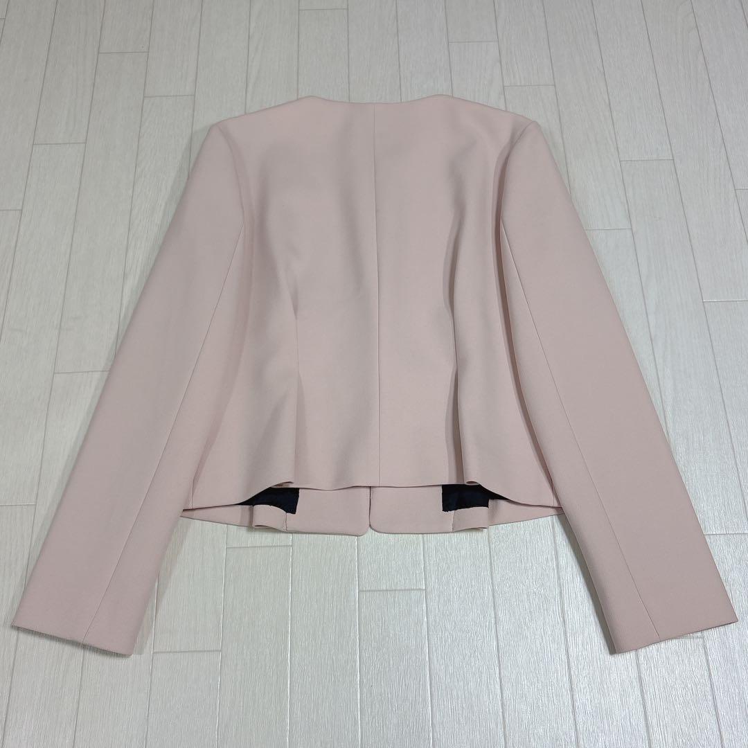 美品 YOKOCHAN ヨーコチャン パールノーカラージャケット ピンク 40