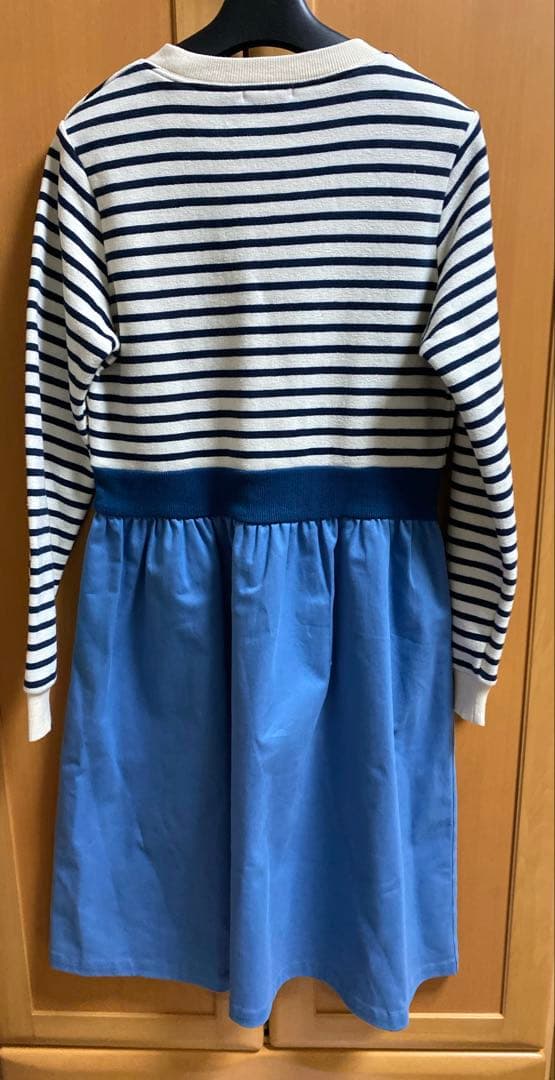 familiar 裏起毛ストライプ長袖ワンピース１５０センチ