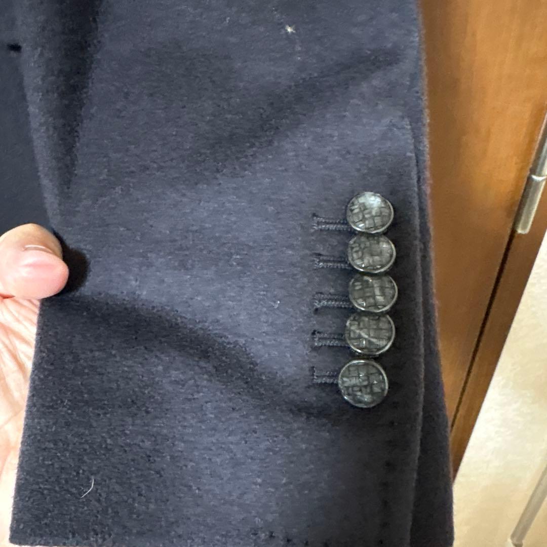 メル87642タリアトーレ　カシミヤ100% ネイビー チェスター