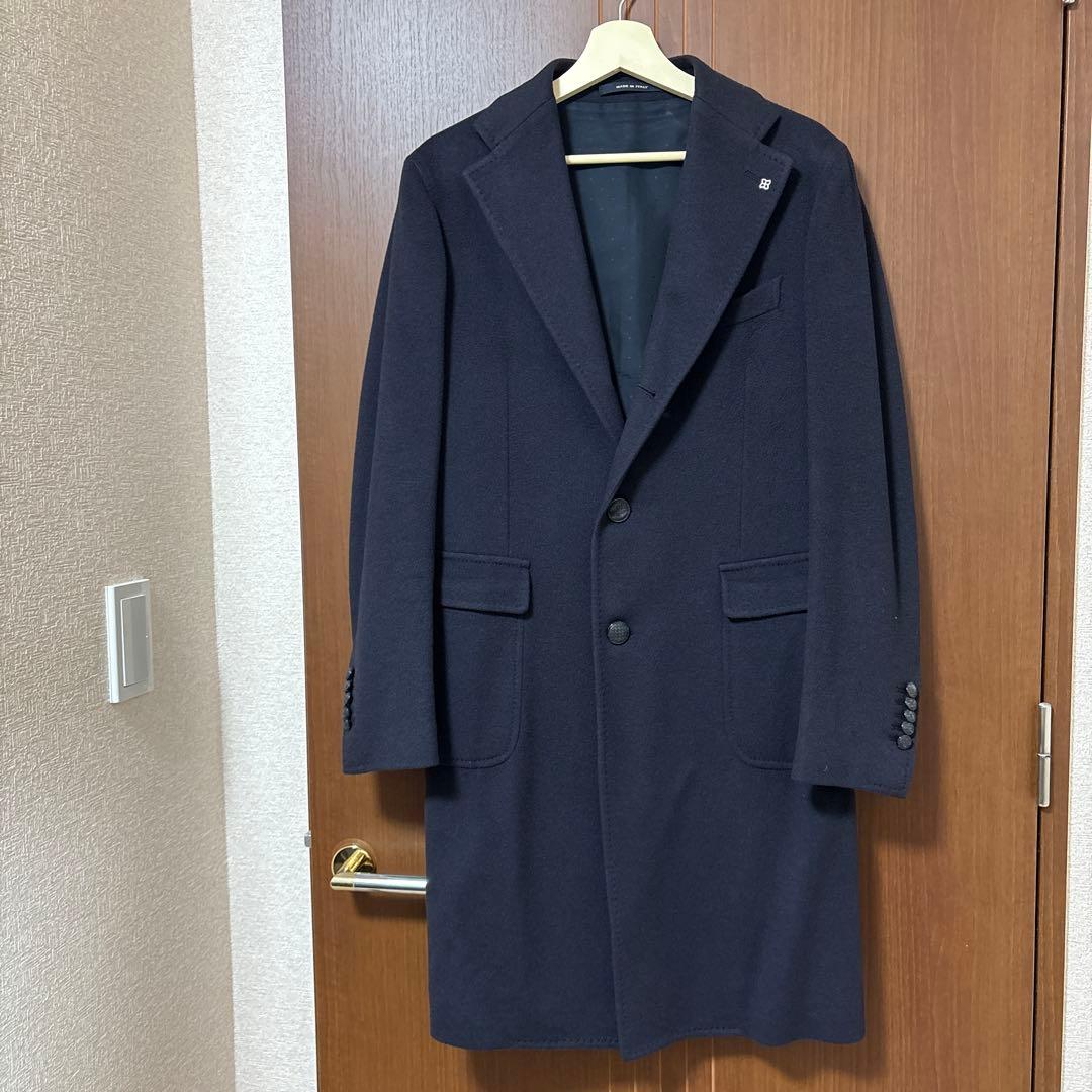 メル87642タリアトーレ　カシミヤ100% ネイビー チェスター