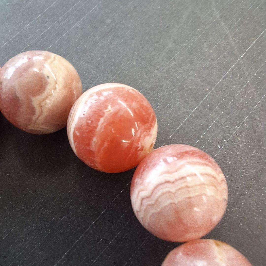 天然石　ブレスレット　インカローズ　12mm　約16cm　BR-77