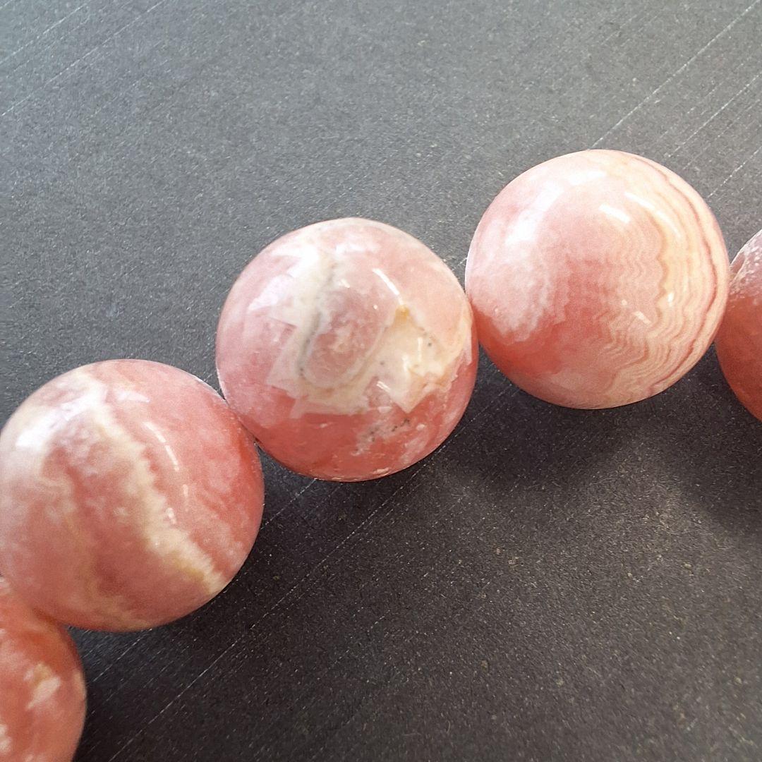 天然石　ブレスレット　インカローズ　12mm　約16cm　BR-77