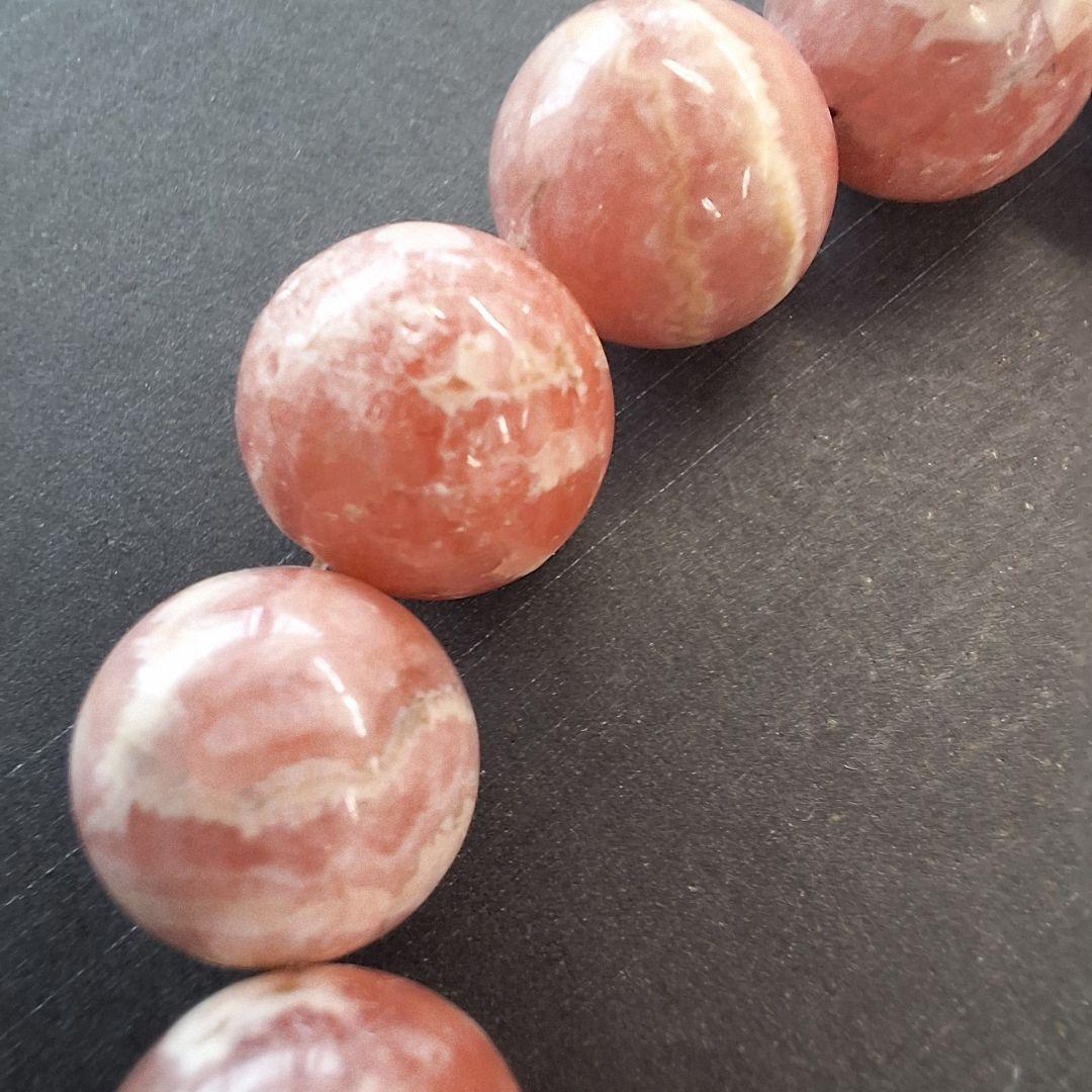 天然石　ブレスレット　インカローズ　12mm　約16cm　BR-77