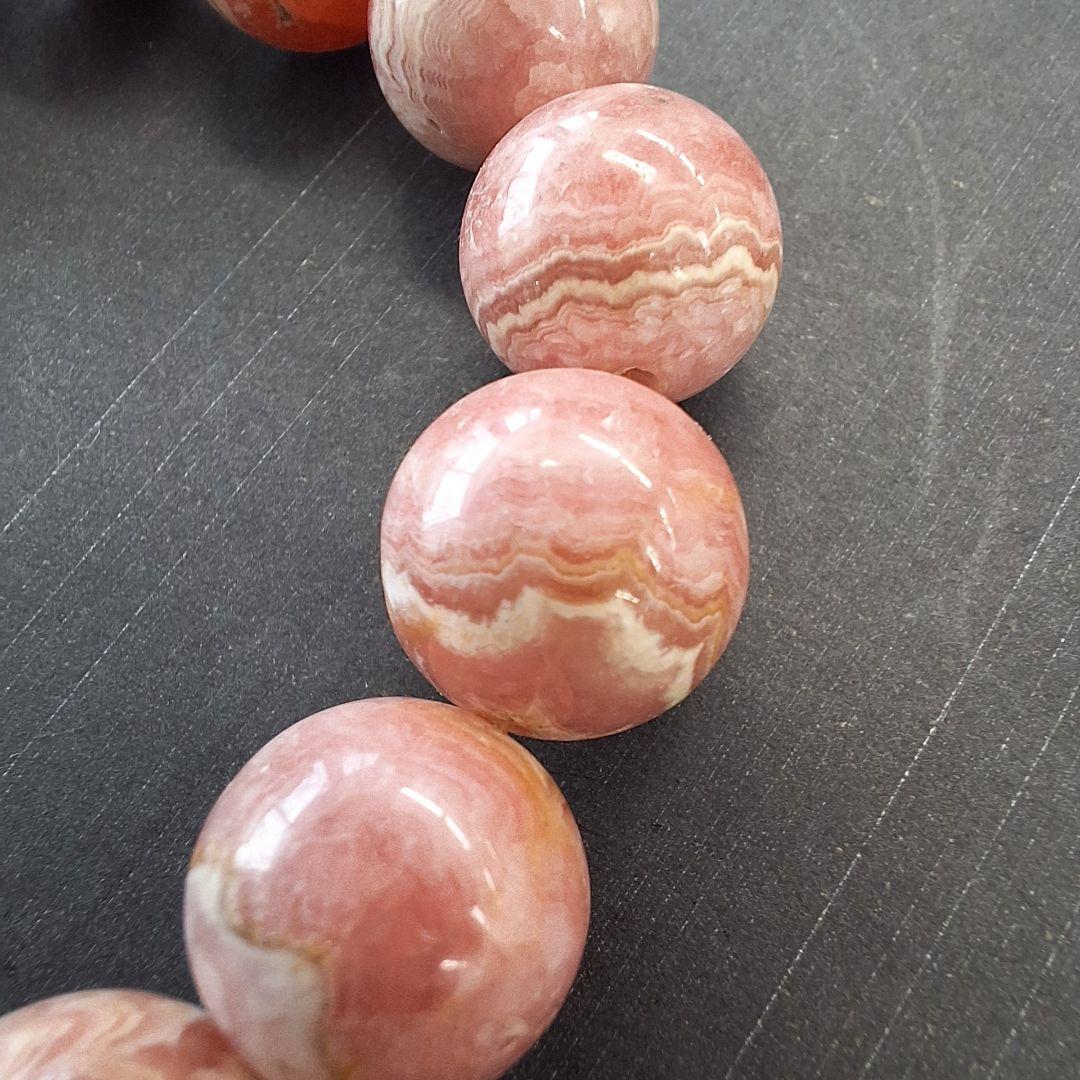 天然石　ブレスレット　インカローズ　12mm　約16cm　BR-77