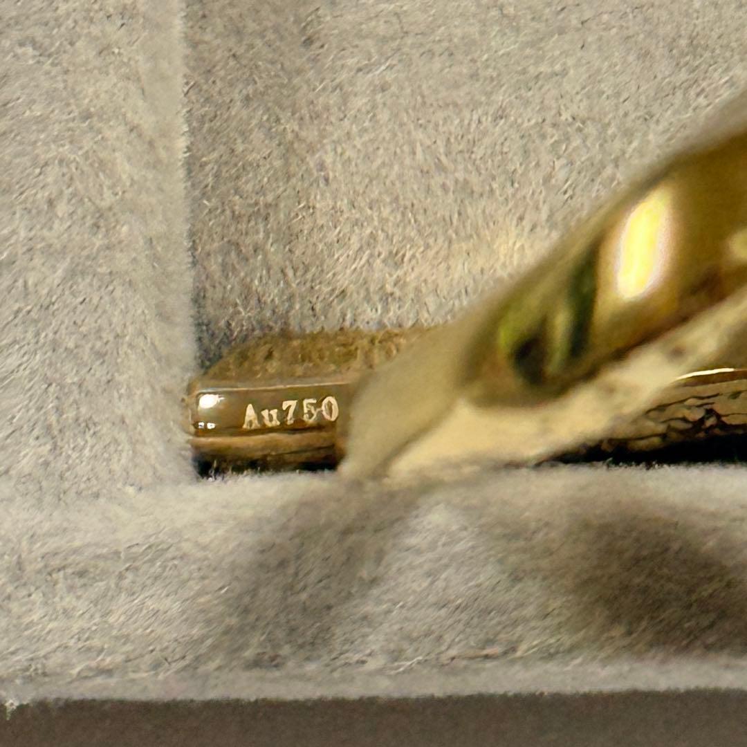 K18ペンダントトップ　チャーム　18金　ハート　両面　中空　キラキラ