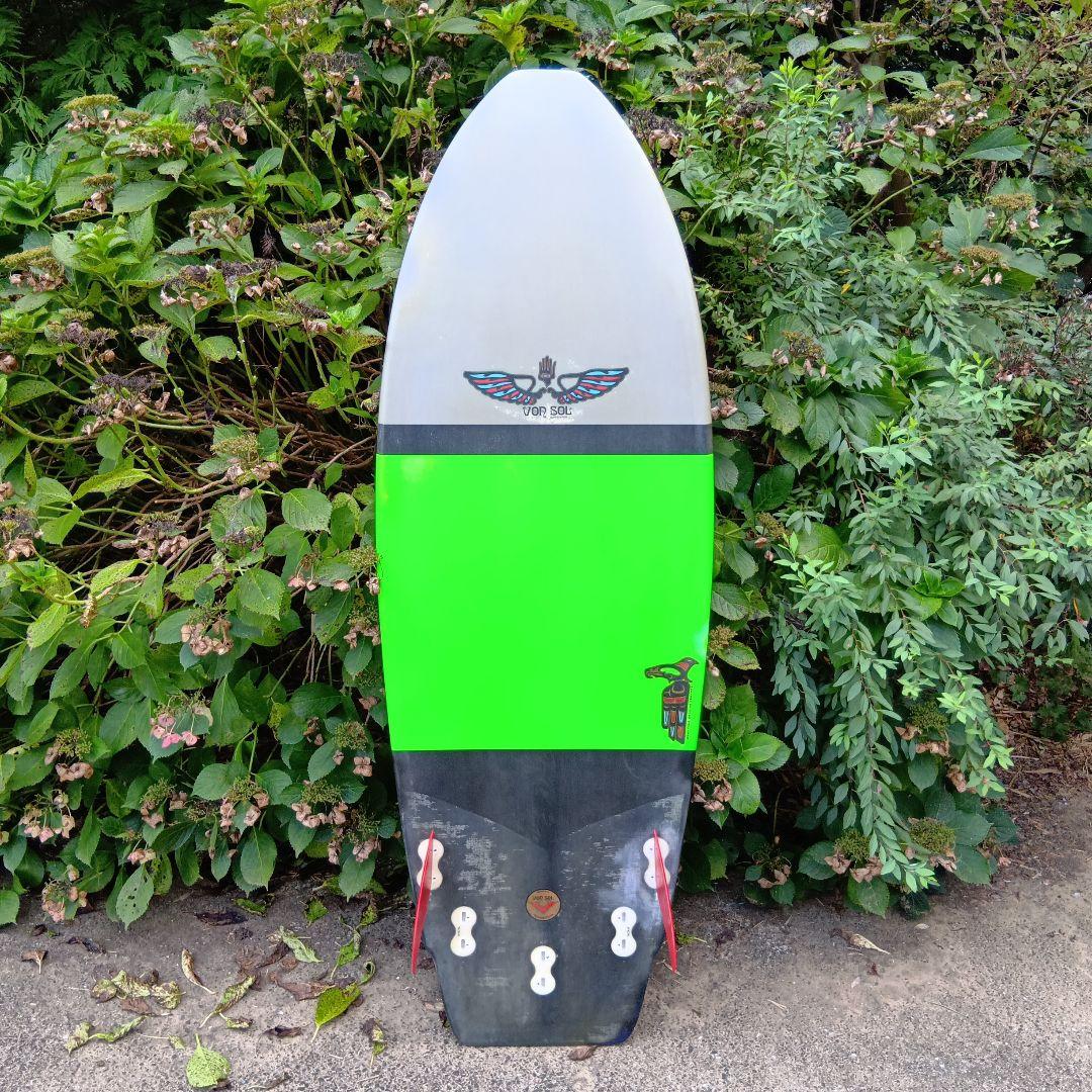 【千葉発】ＶＯＮ ＳＯＬ ファンボード グリーン/グレー 5フィン