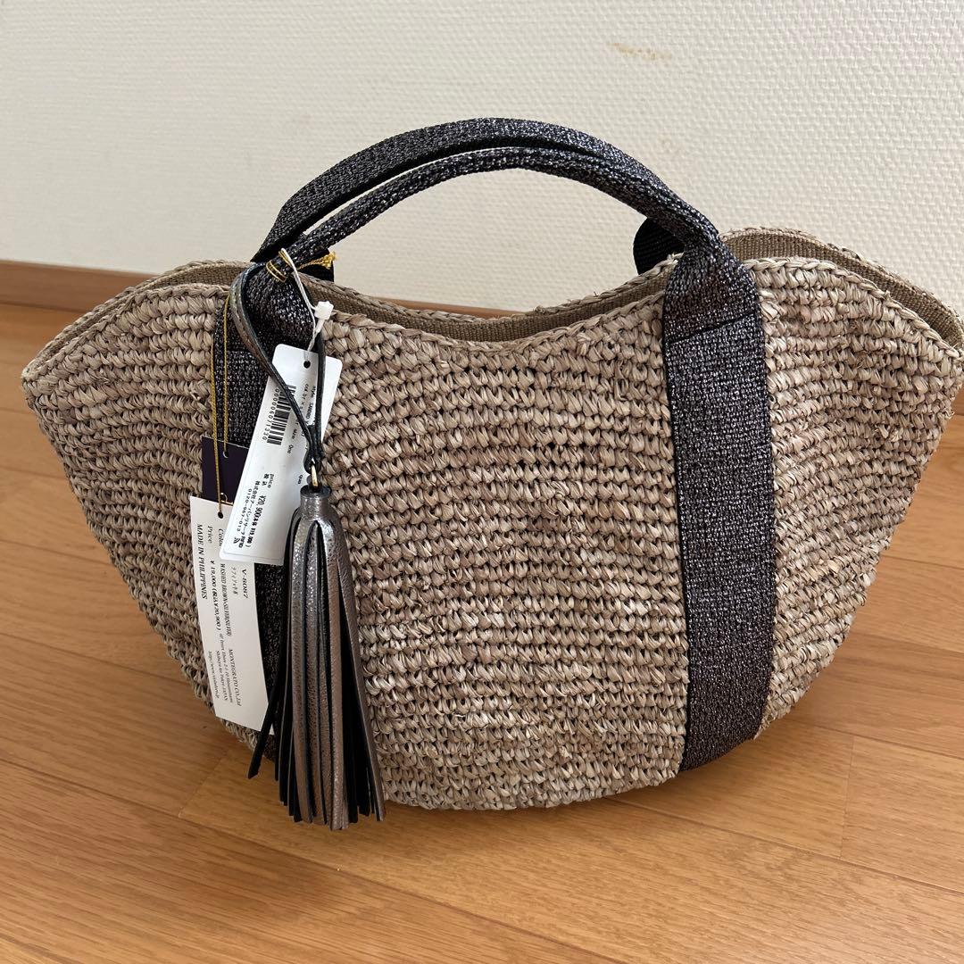 ヴィオラドーロ かごバッグ タッセル付 シルバー系 保存袋付