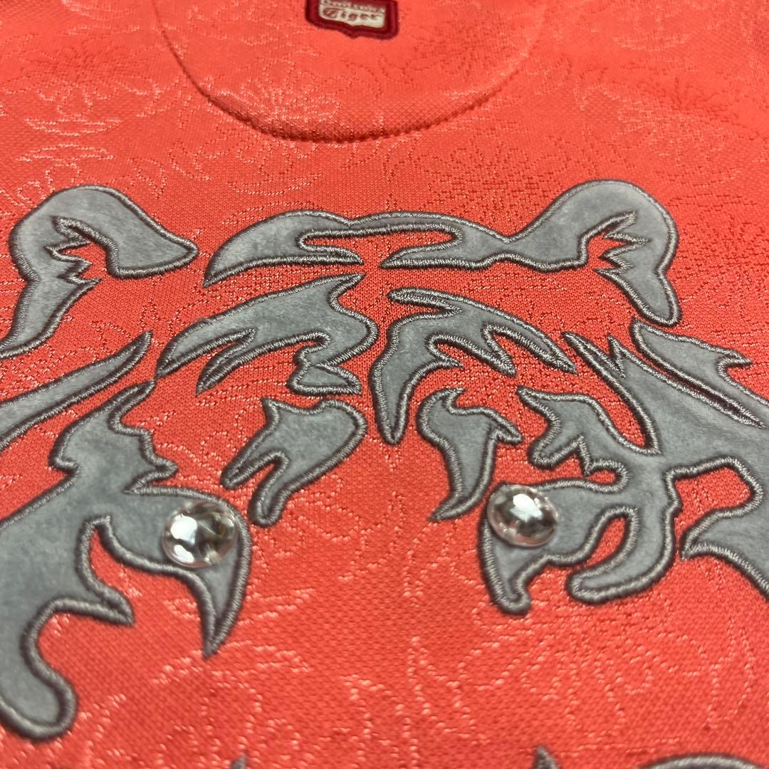 オニツカタイガー　総柄　背面タイガー刺繍　ラインストーン　トラックジャケット　L