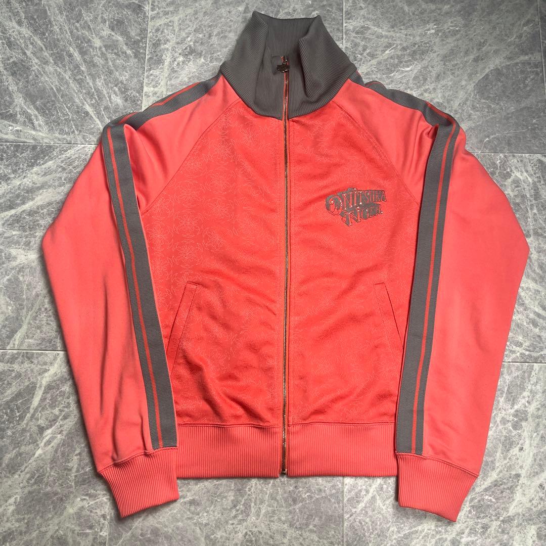 オニツカタイガー　総柄　背面タイガー刺繍　ラインストーン　トラックジャケット　L