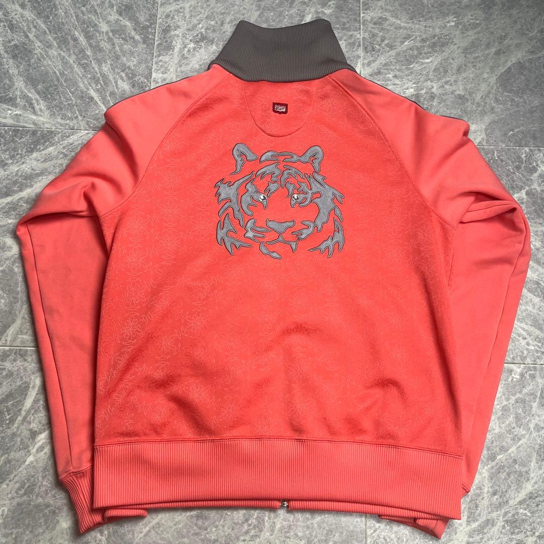 オニツカタイガー　総柄　背面タイガー刺繍　ラインストーン　トラックジャケット　L