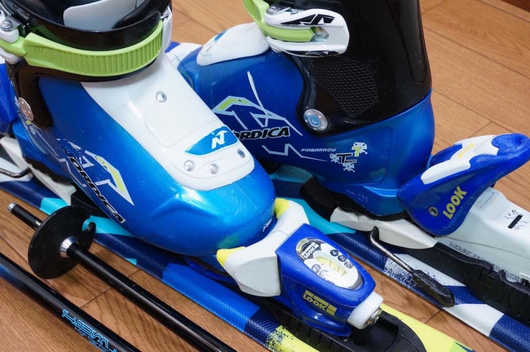 メンテ済 80cm 靴19cm ROSSIGNOL スキーセット