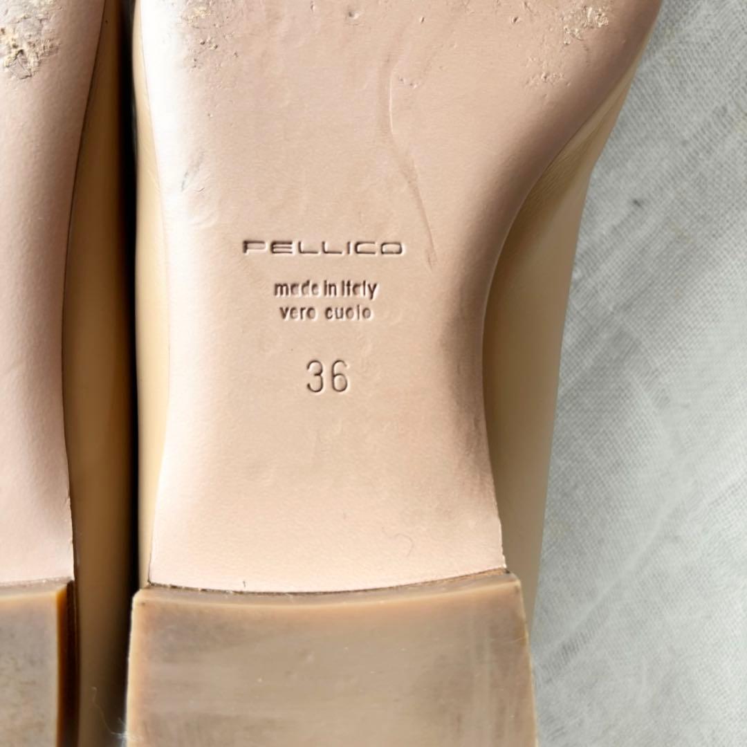 【美品】 ペリーコ フラットパンプス ローヒール バックル ポインテッドトゥ