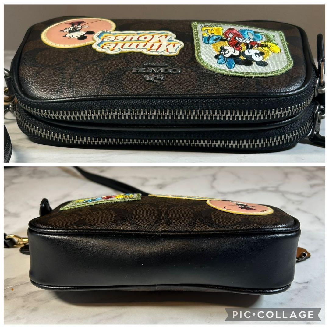 コーチ ショルダーバッグ ミニー コラボ シグネチャー 茶色 ディズニー