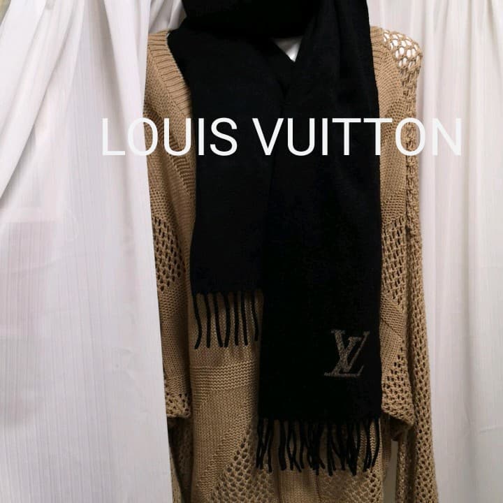 今月限定価格　ルイヴィトン　エシャルプ　ジェラムマフラー　ブラック