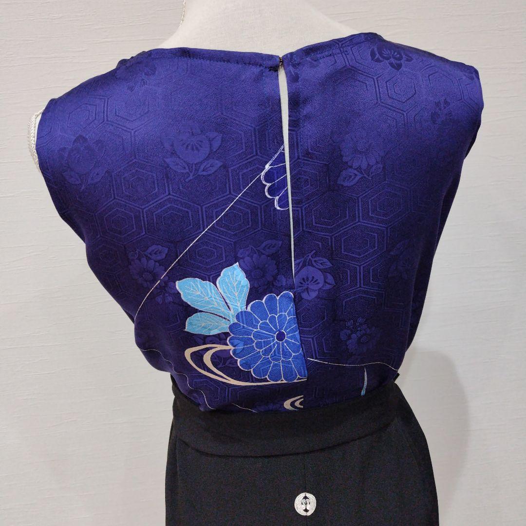 振袖＋黒色留袖　ロングマーメイドドレス　紋あり　リボン紐付き