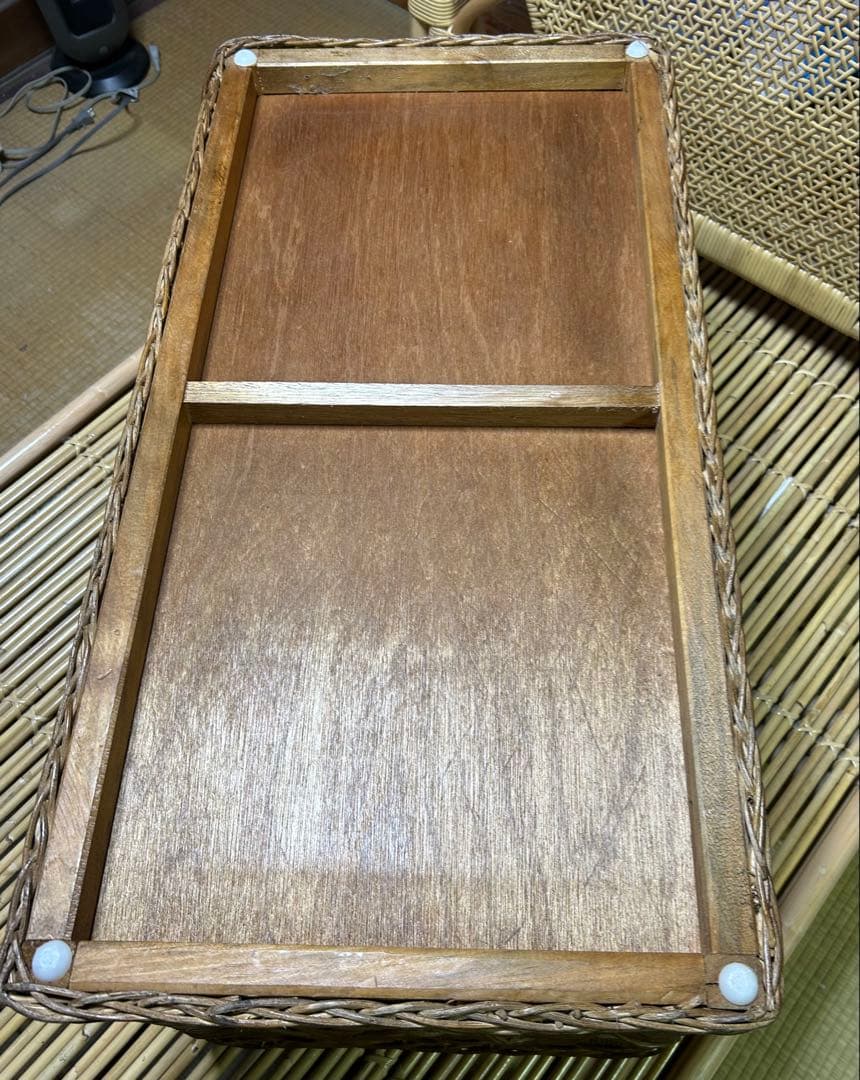 【1/3まで】ラタン　籐　蓋付き収納ボックス　コンテナ　アンティーク　アジアン