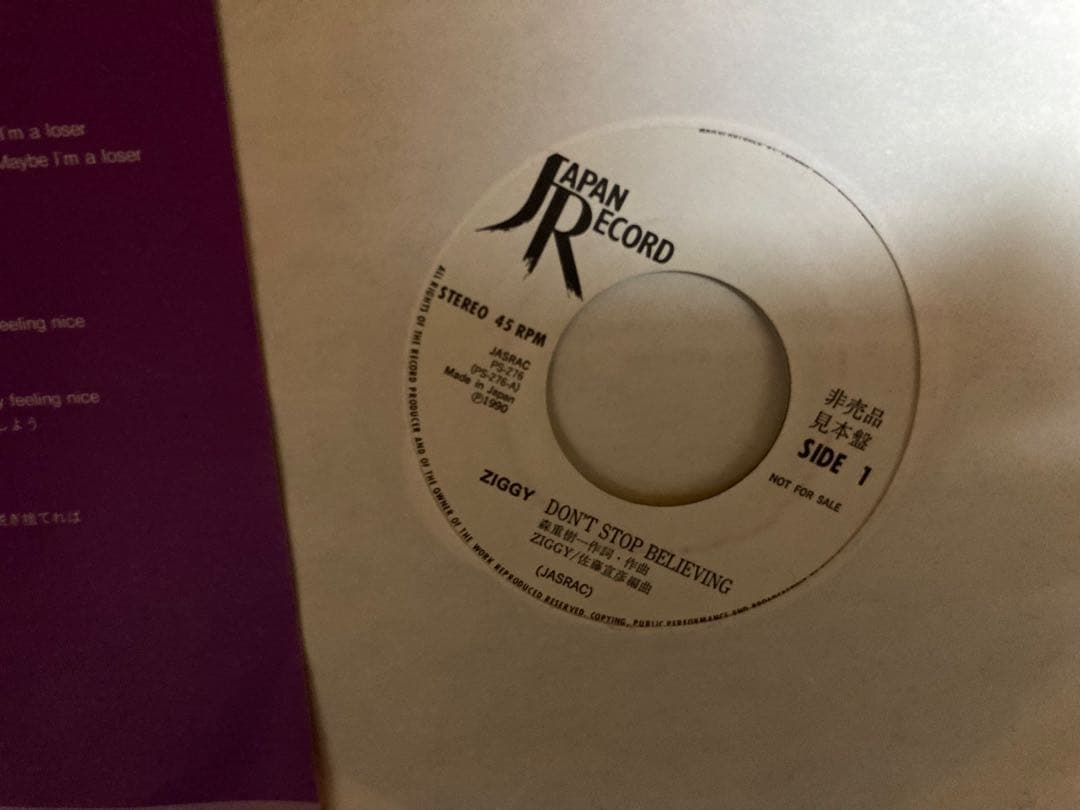 プロモ盤　ジギー　ZIGGY Don't Stop Believing 928
