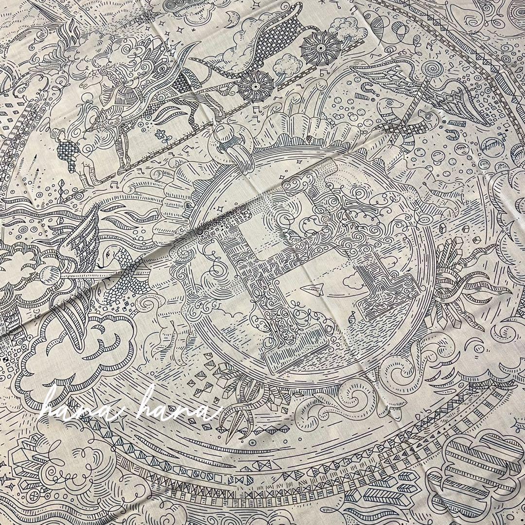 大判 リバーシブル ウール カシミヤ シルク ストール ショール 両面 ベージュ