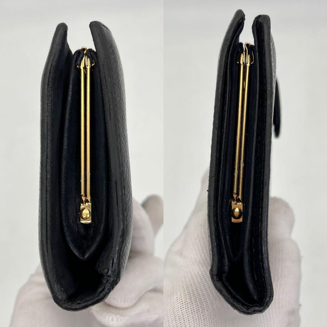 CHANEL 長財布 ココマーク キャビアスキン がま口 黒 ギャランティカード