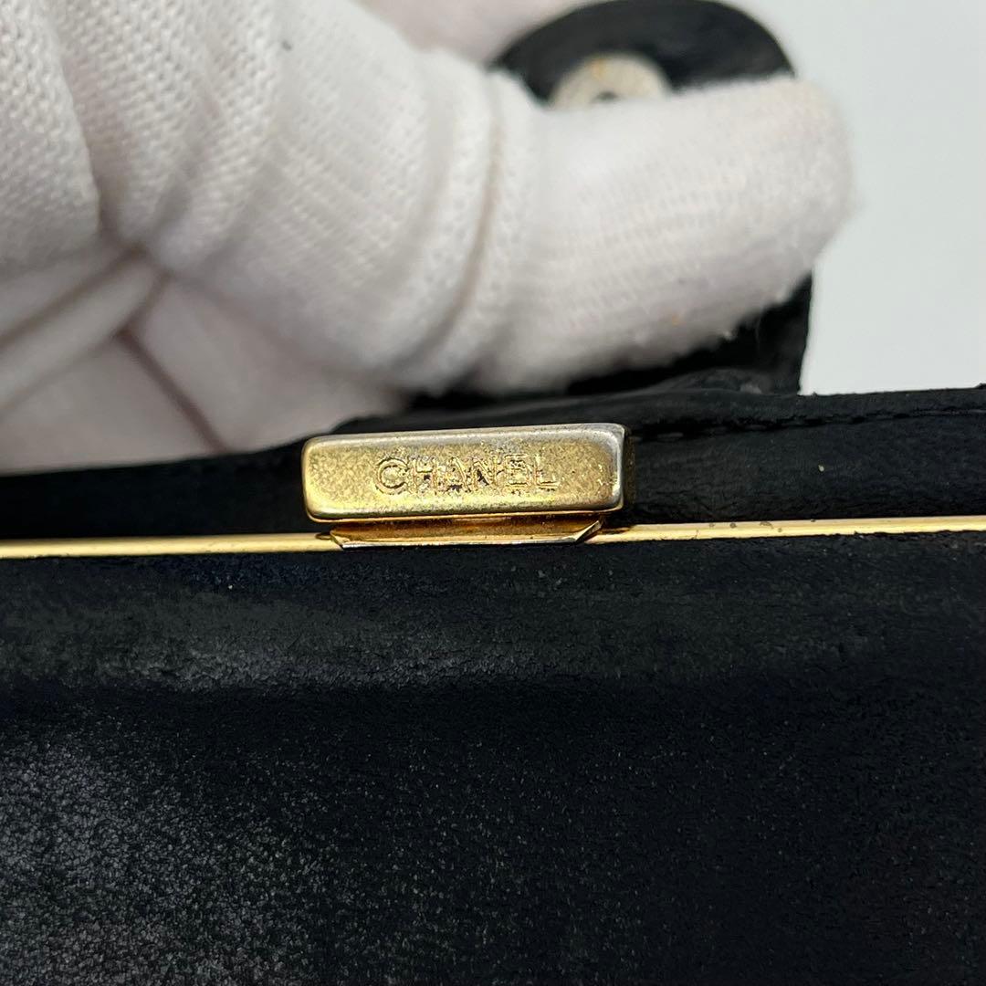 CHANEL 長財布 ココマーク キャビアスキン がま口 黒 ギャランティカード