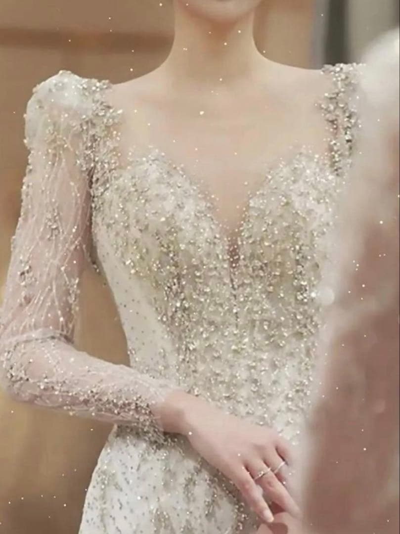 ビジュー　マーメイドドレス　ウェディングドレス