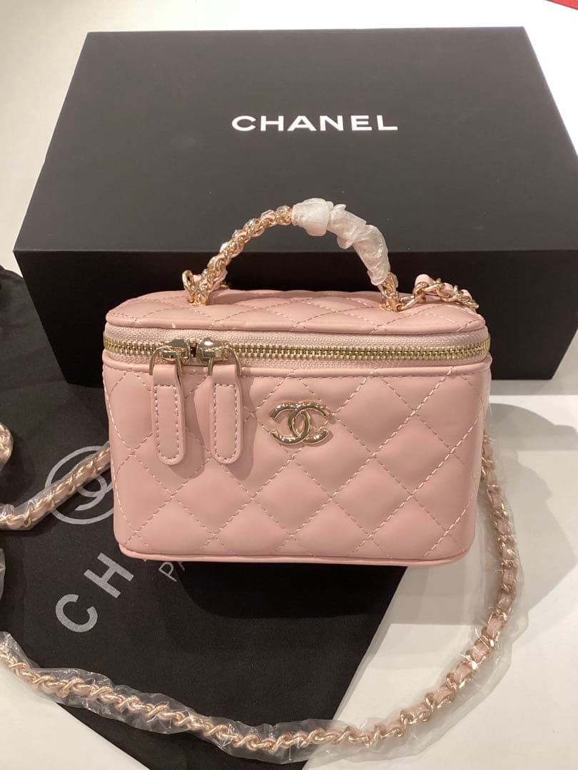 広夢　お取り置き　シャネル　ラインストーンハンドルバニティピンクノベルティ