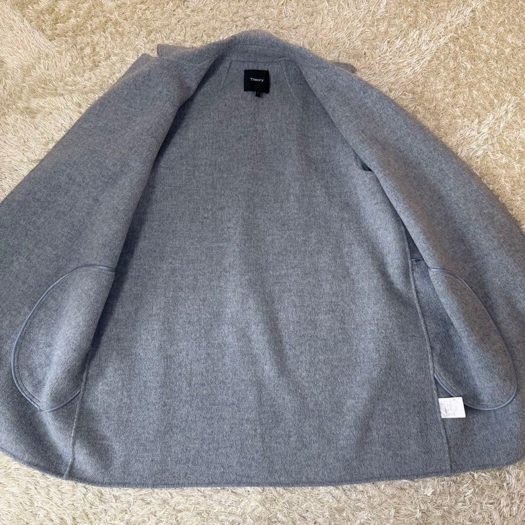 ☆極美品☆Theory セオリー　ダブルフェイス　カシミヤ混　ガウン　グレー