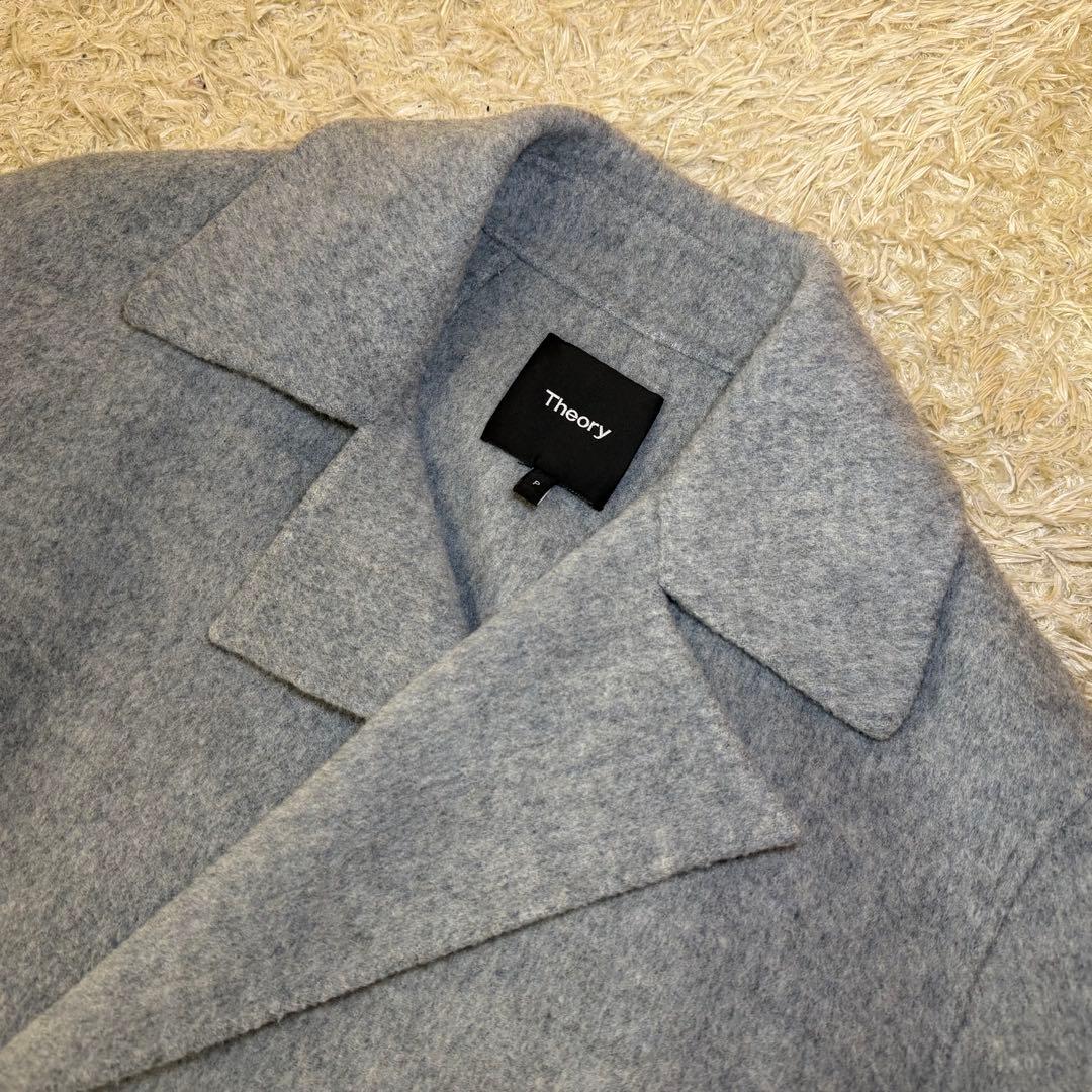 ☆極美品☆Theory セオリー　ダブルフェイス　カシミヤ混　ガウン　グレー