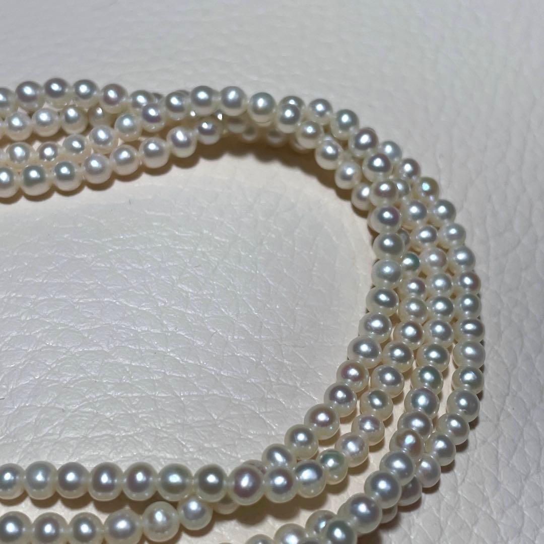 希少サイズ✨️ あこや真珠 パール ネックレス 約3mm 本真珠 2連 ベビー