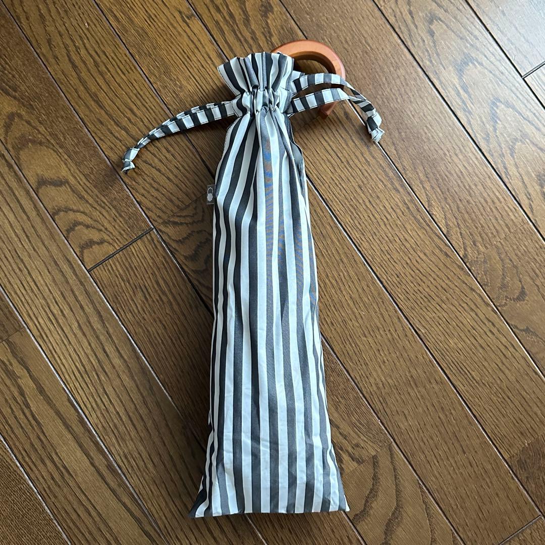 サンバリア100 2段折 ストライプ フリル 日傘