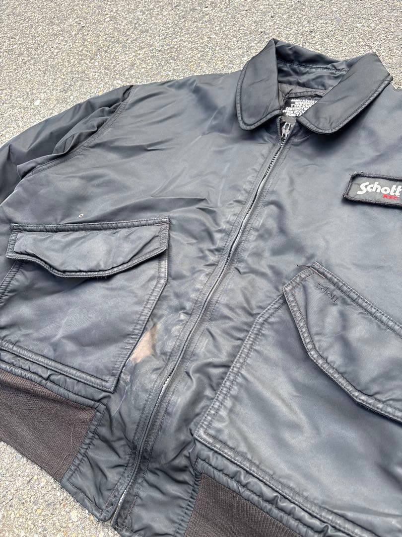 90s Schott CWU-R フライトジャケット ブラック MA-1 名作