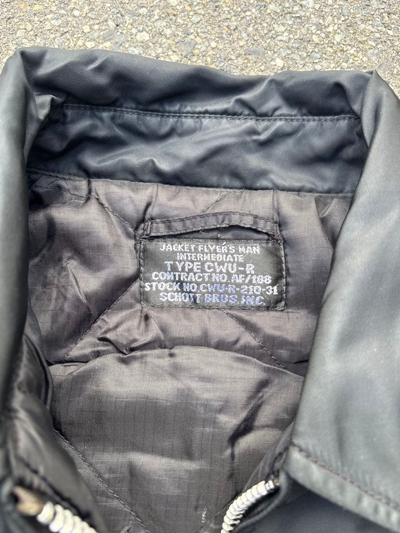 90s Schott CWU-R フライトジャケット ブラック MA-1 名作