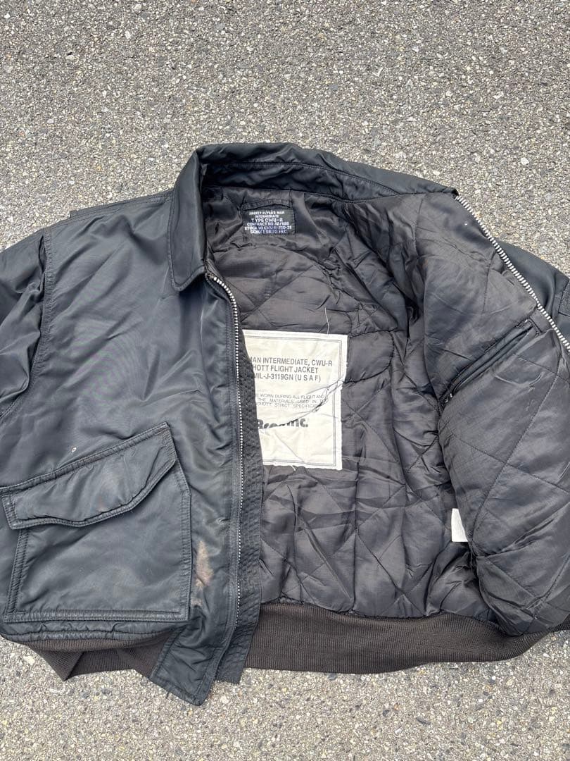 90s Schott CWU-R フライトジャケット ブラック MA-1 名作