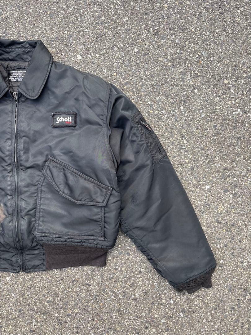 90s Schott CWU-R フライトジャケット ブラック MA-1 名作