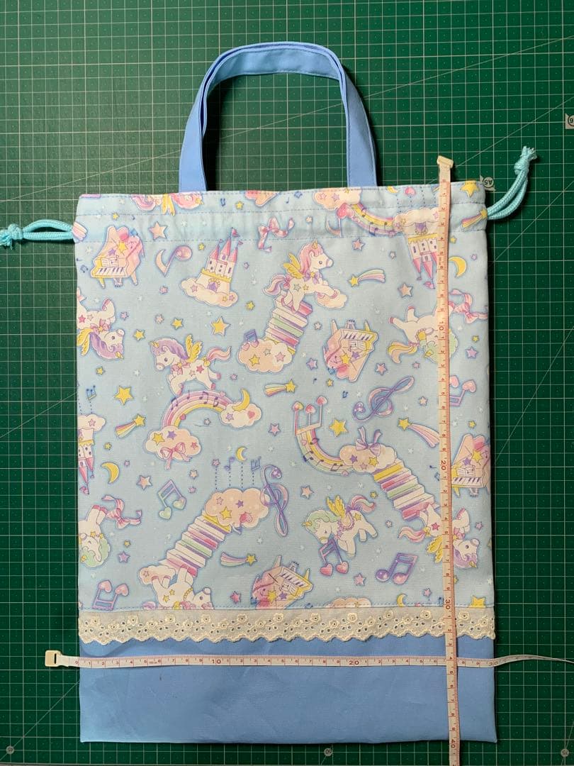 グリーン 2/末 ✿可愛い ユニコーン×水色✿ 入園入学3点セット！