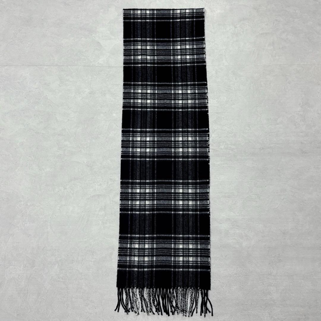 美品 ジョンストンズ カシミヤマフラー ストール モノトーンタータン