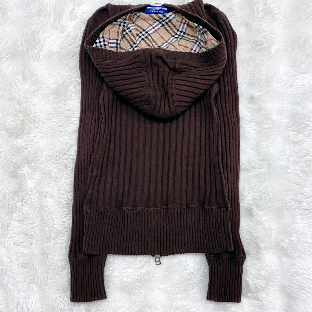 【Y2K】バーバリーロンドン パーカー フード ノバチェック 刺繍 ダブルジップ