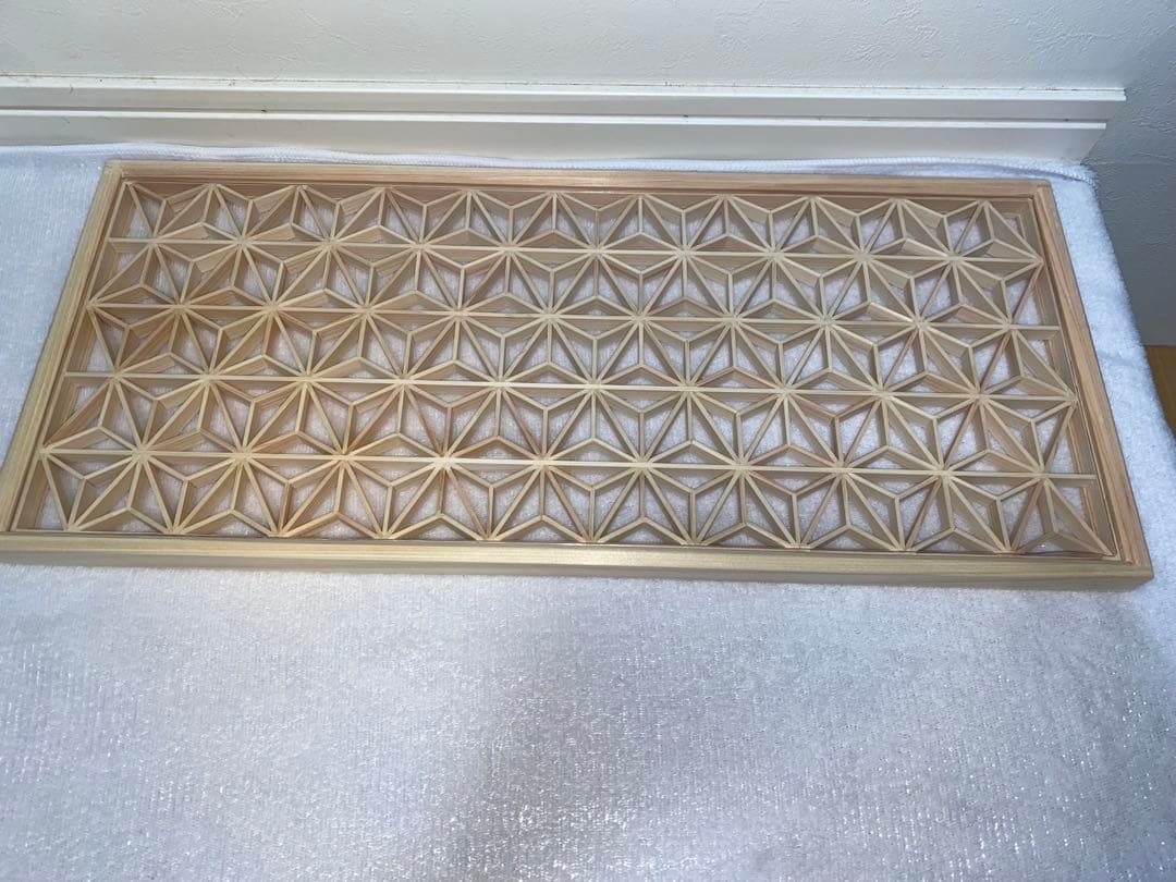 【Sato】組子細工_折敷(6枚)_麻の葉紋様