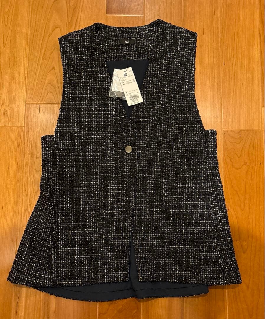 k.ake様】PLST ツイードペプラムジレ ベスト ツイード Ｍ　完売