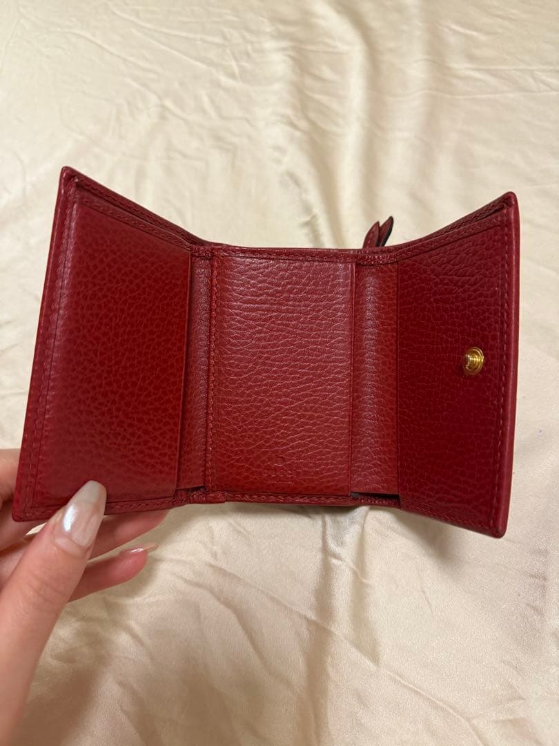 GUCCI GGロゴ レッド 三つ折り財布　【正規品】