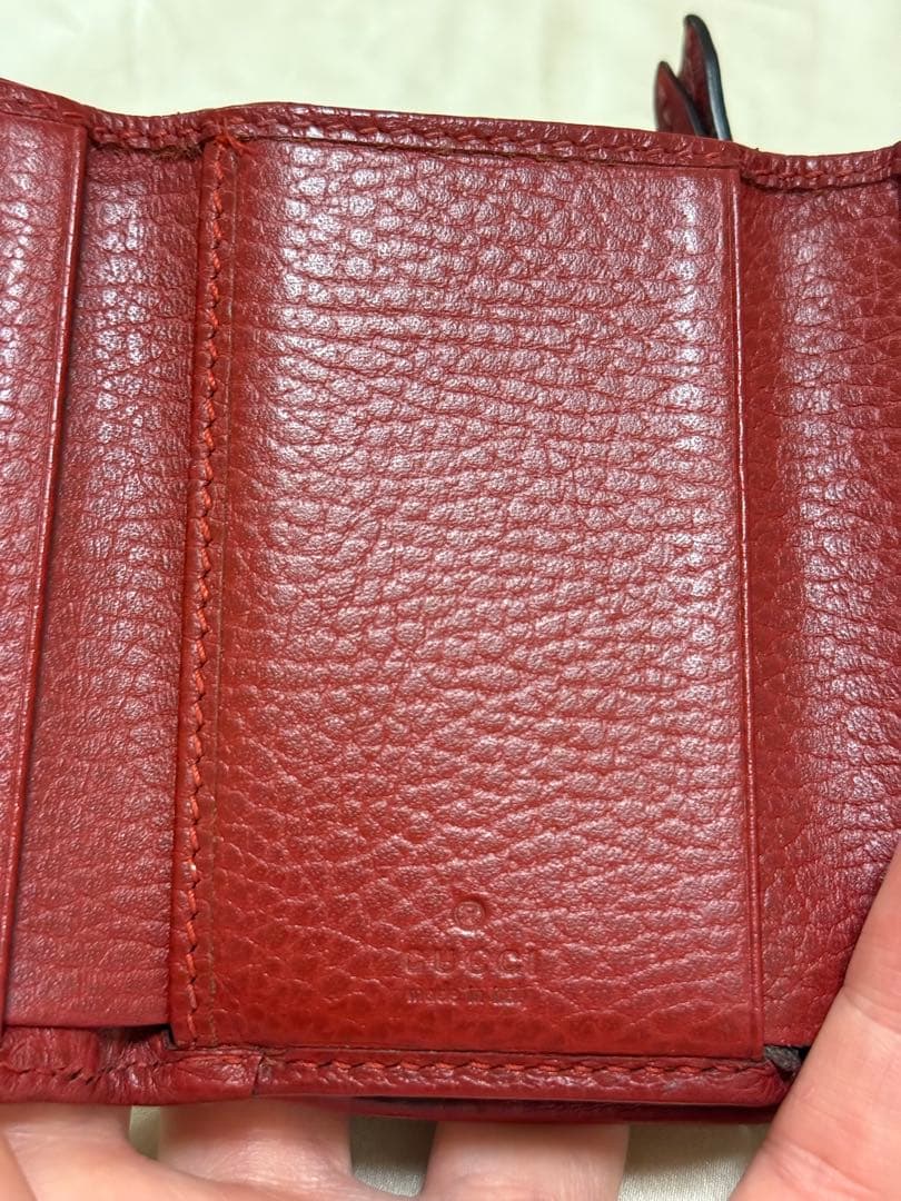 GUCCI GGロゴ レッド 三つ折り財布　【正規品】
