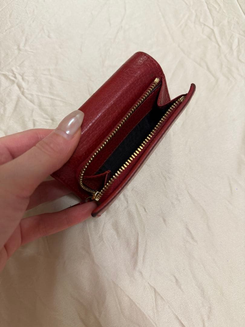 GUCCI GGロゴ レッド 三つ折り財布　【正規品】