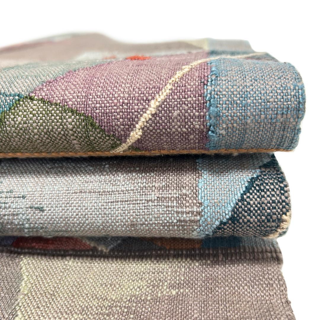 八寸名古屋帯 渡文 真綿紬 西陣織 六通柄 ライトブラウン カジュアル MWR