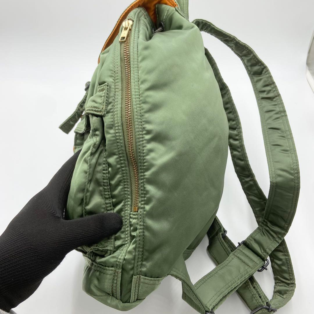 極美品　PORTER ポーター　タンカー　リュック　メンズ　カーキ　グリーン