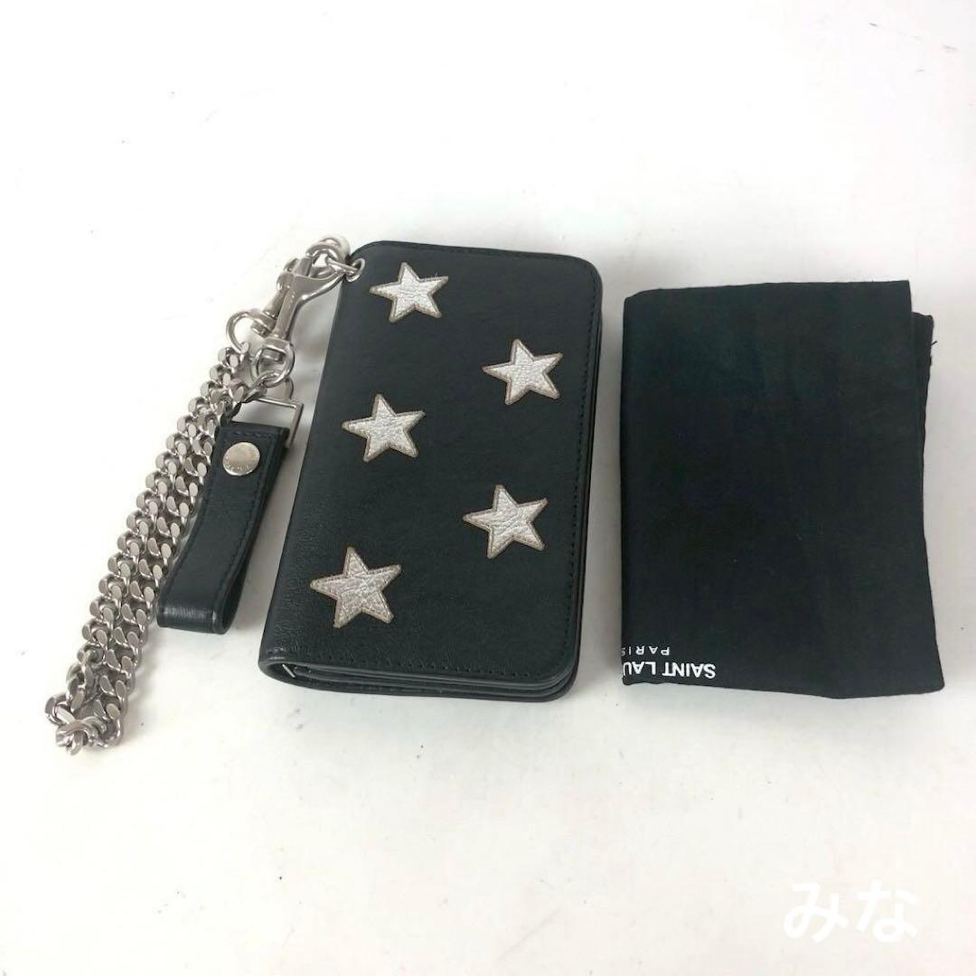 SAINT LAURENT PARIS スタースタッズ チェーンウォレット