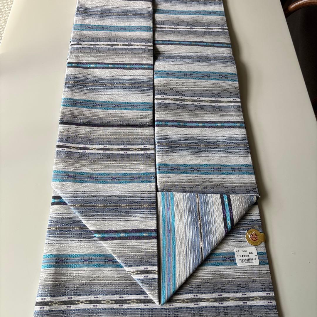 OB82京都西陣織　九寸名古屋帯花織 全通　新品　お仕立て上がり