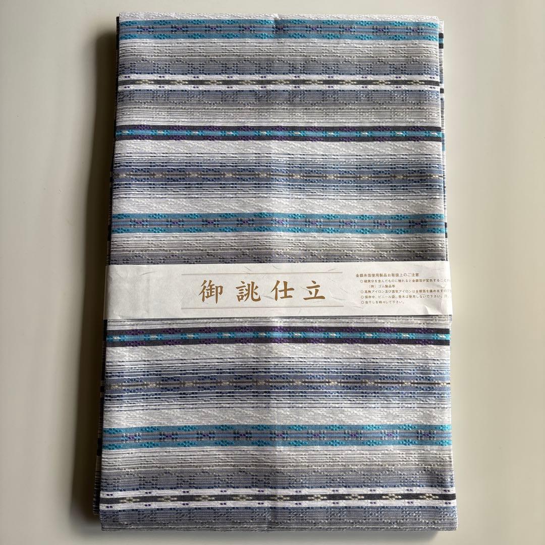 OB82京都西陣織　九寸名古屋帯花織 全通　新品　お仕立て上がり