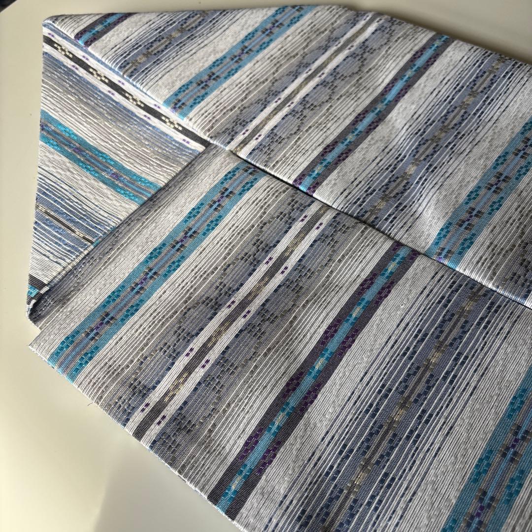 OB82京都西陣織　九寸名古屋帯花織 全通　新品　お仕立て上がり