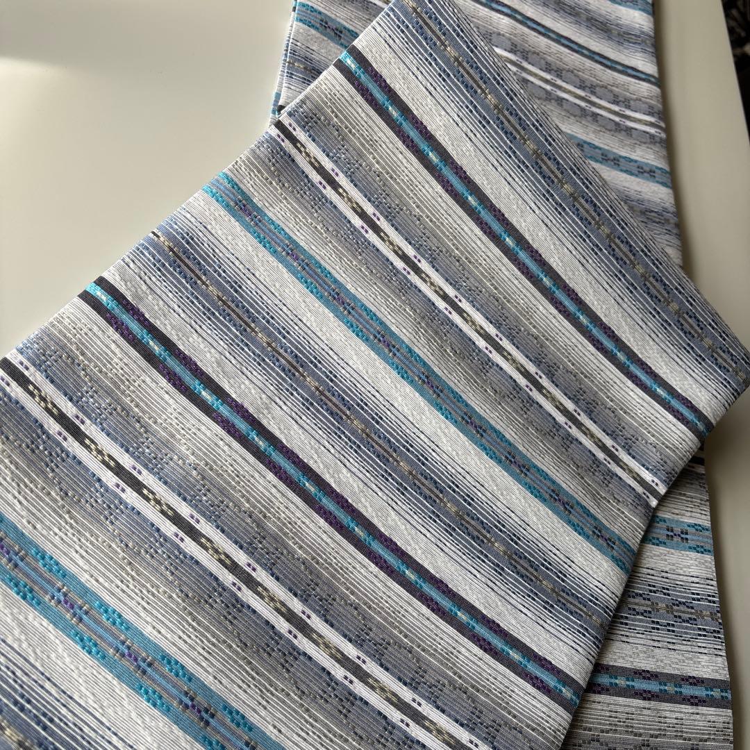 OB82京都西陣織　九寸名古屋帯花織 全通　新品　お仕立て上がり