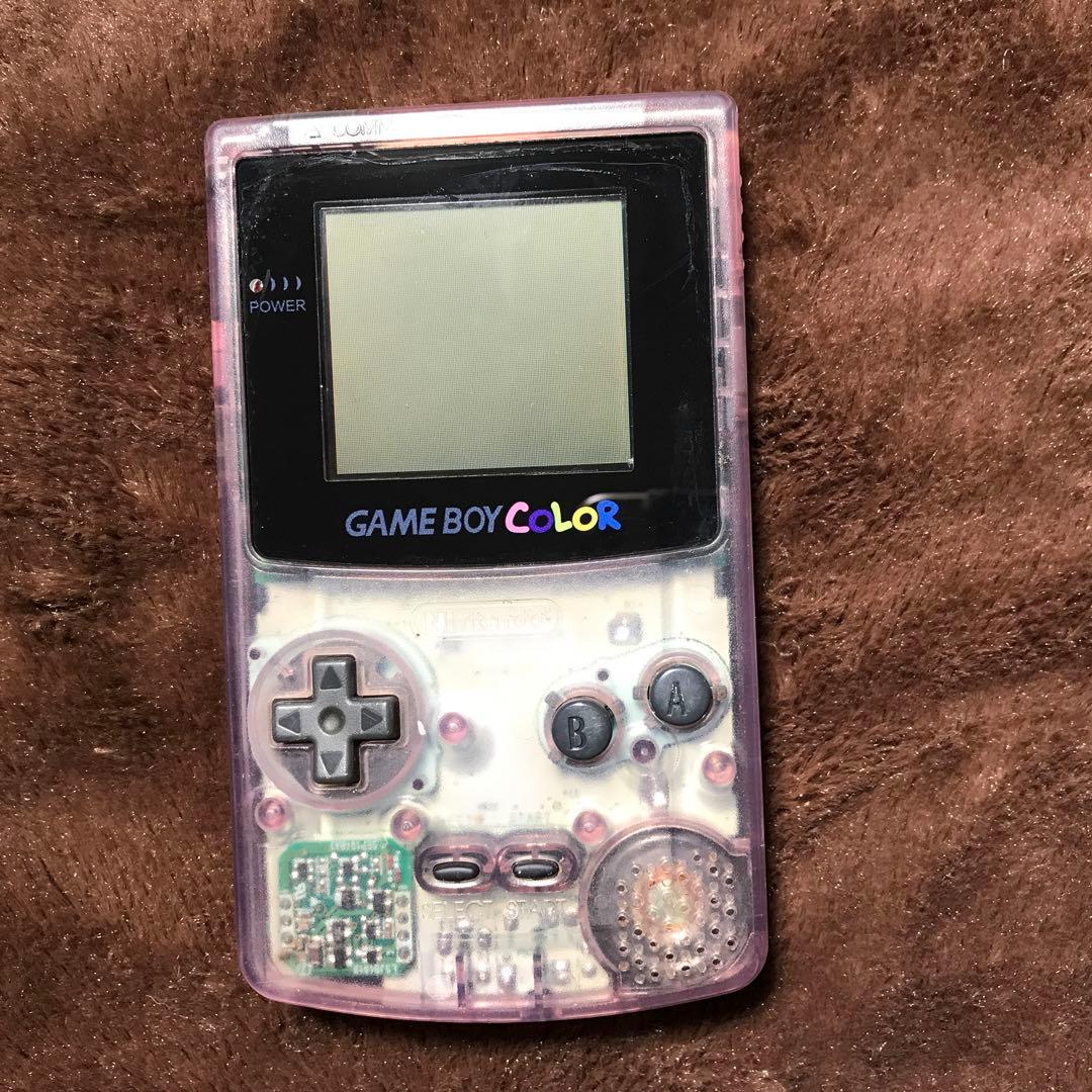 任天堂ゲームボーイカラーのクリアーパプルガラス製スクリーンレンズ 偏光板交換